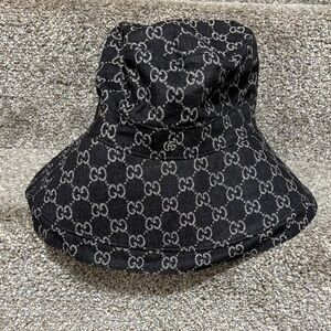 Gucci Monogram Black and Gray Bucket Hat